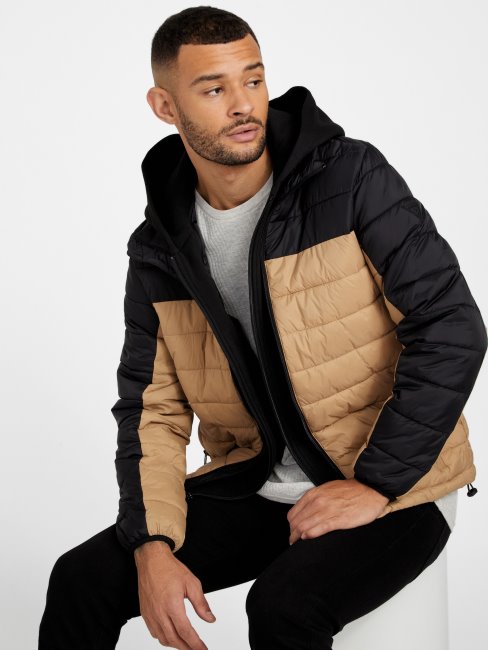 Doudoune Hampton Jet Noir/taupe Guess