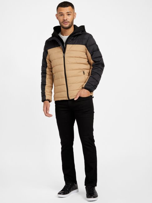 Doudoune Hampton Jet Noir/taupe Guess