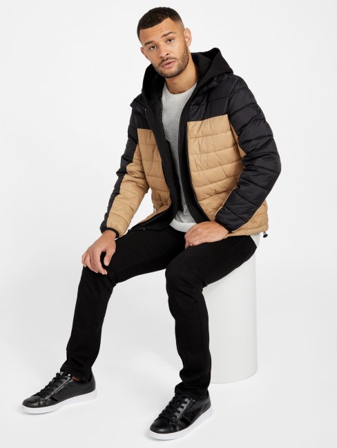 Doudoune Hampton Jet Noir/taupe Guess