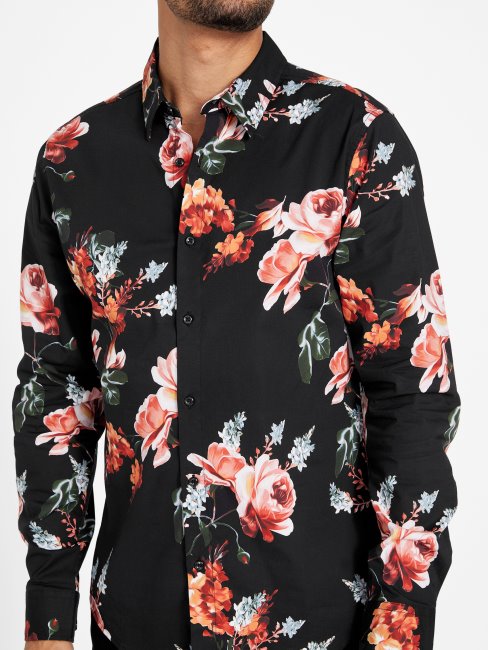 Chemise à Fleurs Nate Noir Jet Guess