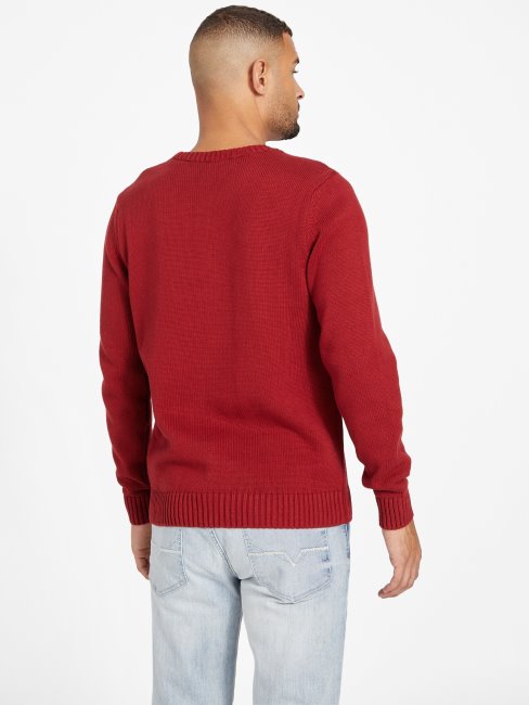 Pull Patch Logo Page Guess Rouge Noir