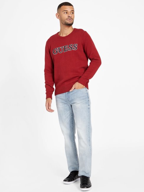 Pull Patch Logo Page Guess Rouge Noir