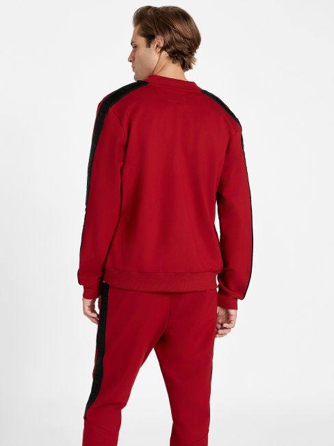 Blouson Aviateur Rouge Noir Guess Jon à Bande Logo