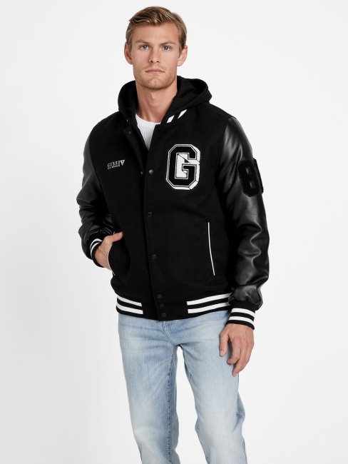 Veste à Capuche Ivy Varsity Guess Noir De Jais