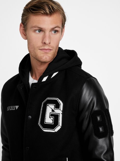 Veste à Capuche Ivy Varsity Guess Noir De Jais