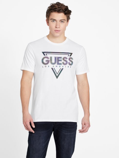 Tee Shirt Ras Du Cou Eco Klipped Blanc Pur Guess