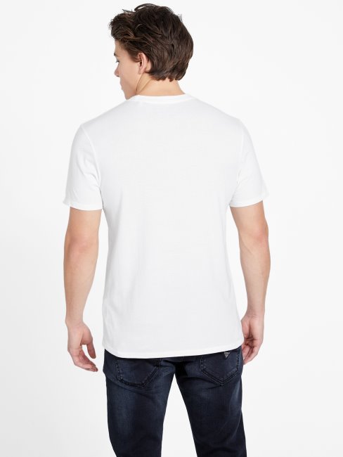 Tee Shirt Ras Du Cou Eco Klipped Blanc Pur Guess
