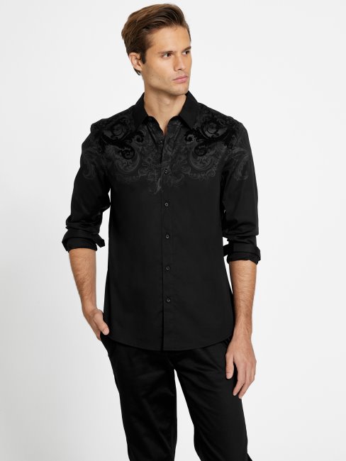 Tee Shirt Guess Orrin Noir De Jais