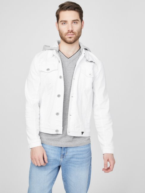 Veste En Jean Délavé Blanc Destory Morrison Guess