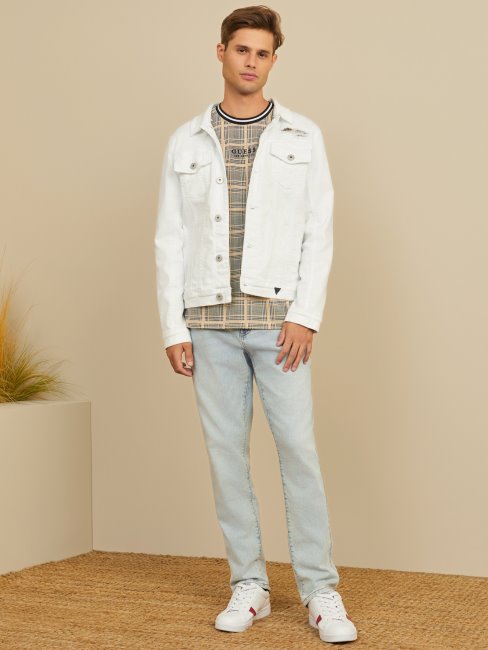 Veste En Jean Délavé Blanc Destory Morrison Guess