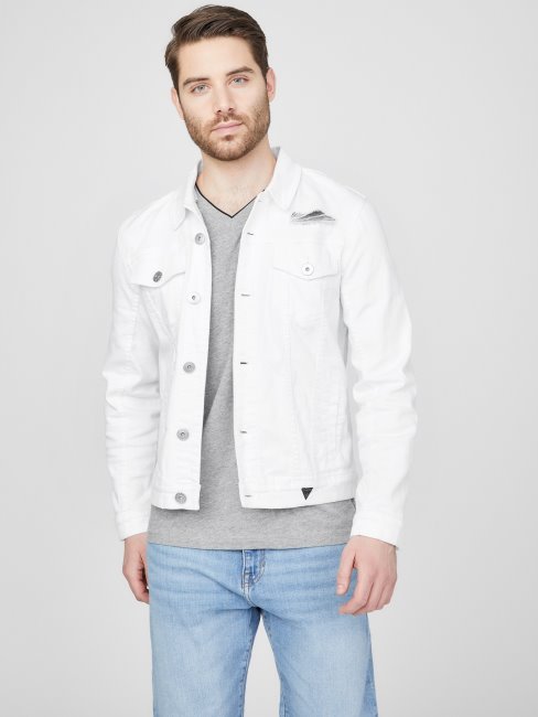 Veste En Jean Délavé Blanc Destory Morrison Guess