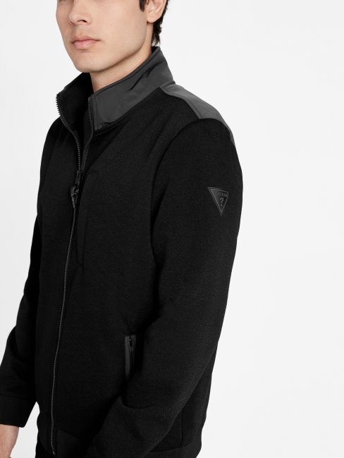 Guess - Veste Zippée à Col Montant Stoke Noir De Jais