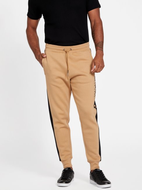 Pantalon De Jogging Eco Marcus Logo Taupe Grillé Guess