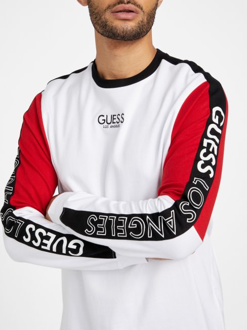 Guess Eco Kane Color-block Sweat Blanc Pur Multi