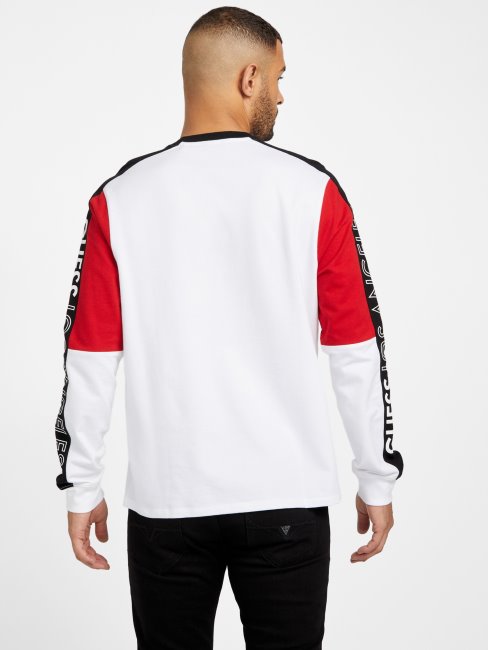 Guess Eco Kane Color-block Sweat Blanc Pur Multi