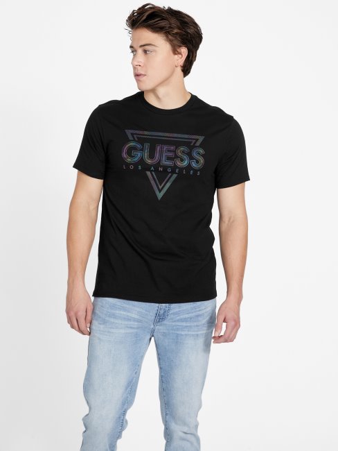 T-shirt à Col Ras-du-cou Klipped Eco Noir Jet Guess