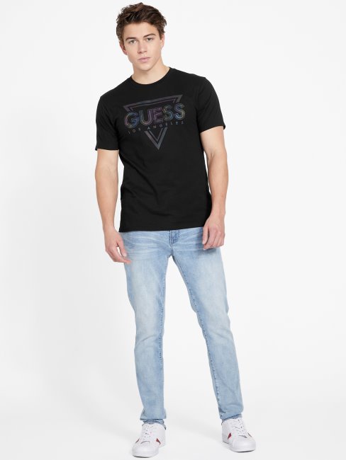 T-shirt à Col Ras-du-cou Klipped Eco Noir Jet Guess