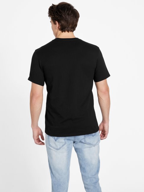 T-shirt à Col Ras-du-cou Klipped Eco Noir Jet Guess