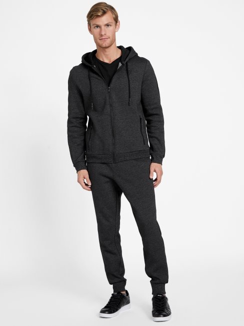 Guess Edel Sweat à Capuche Entièrement Zippé Noir De Jais