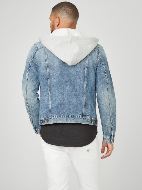 Harold Veste En Jean à Capuche Délavé Moyen Guess