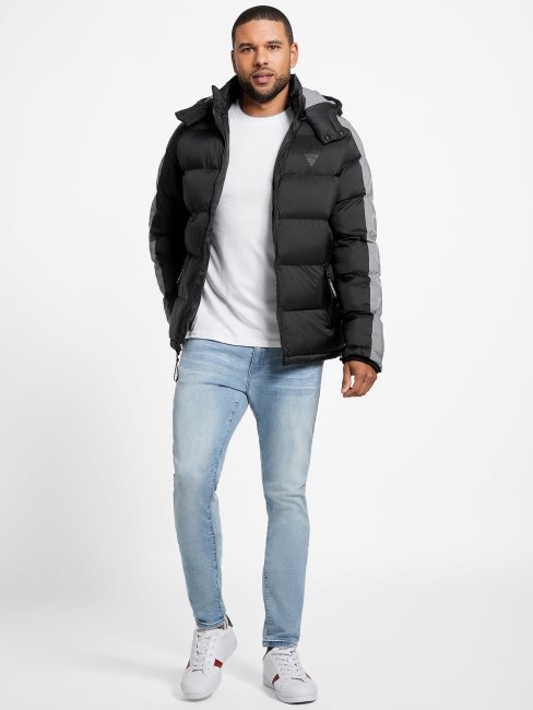 Doudoune à Blocs De Couleurs Jet Black Multi Eco Martin Guess