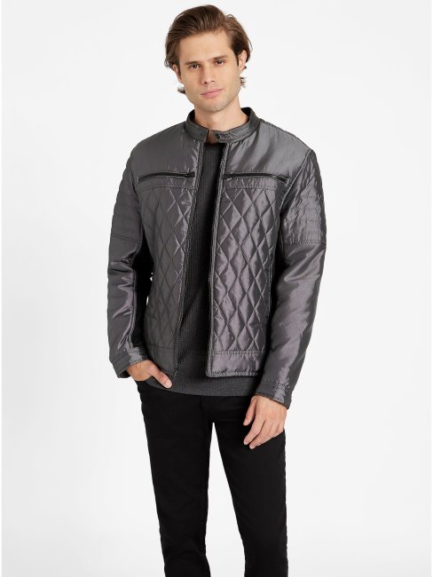 Veste Moto Eco Stacks Guess Gris Acier