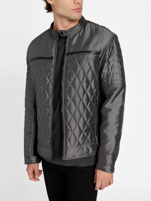 Veste Moto Eco Stacks Guess Gris Acier