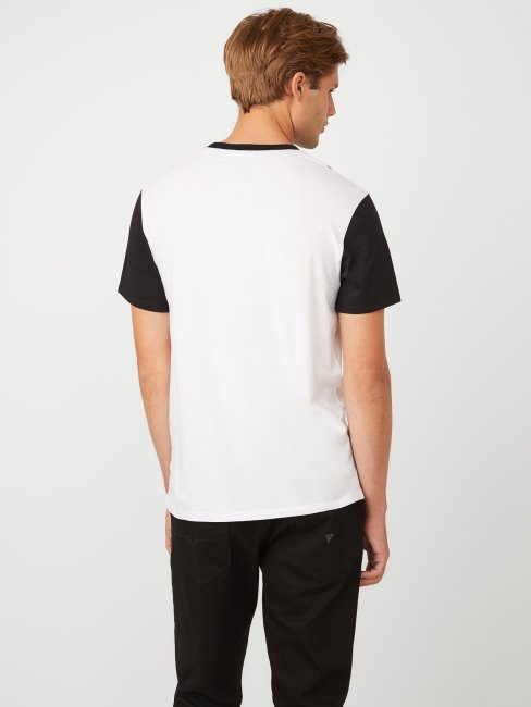 Tee Shirt Logo Color-block Davion Jet Noir Guess