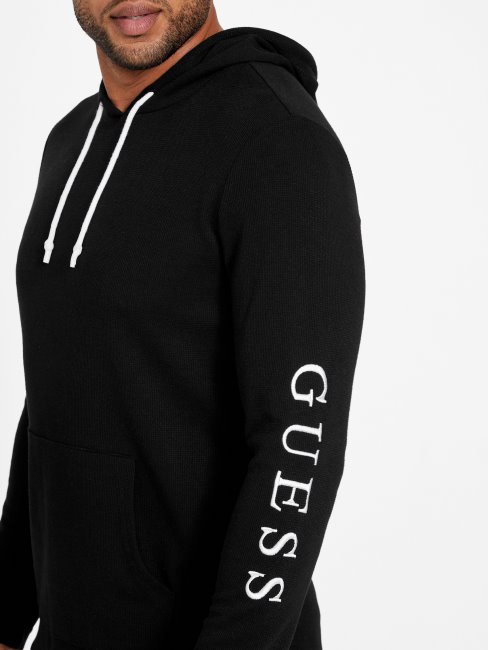 Margo Waffle Sweat à Capuche Guess Noir De Jais