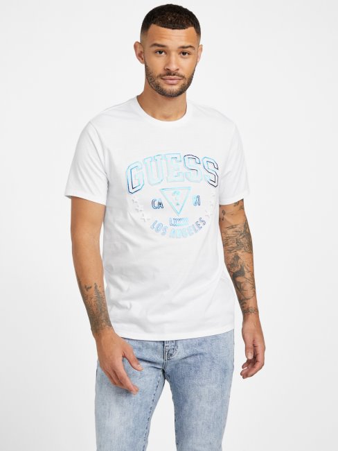T-shirt Blanc Pur Avec Logo Guess Eco Sammo