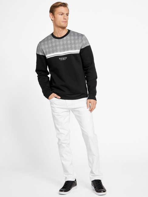 T-shirt à Manches Longues à Carreaux Multi Jaelyn Noir De Jais Guess