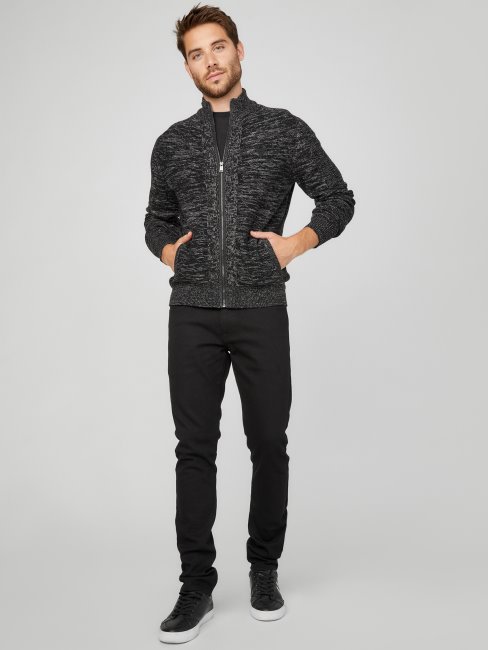 Guess Pull Col Montant Chiné Multi Chet Noir De Jais