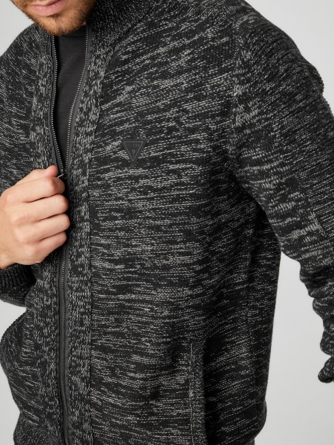 Guess Pull Col Montant Chiné Multi Chet Noir De Jais