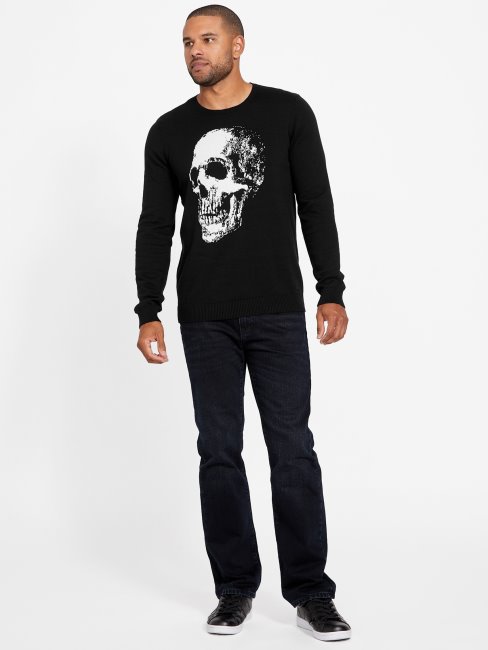 Guess Leander Pull Ras Du Cou Noir De Jais