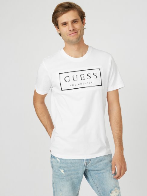 T-shirt Blanc Pur Avec Logo En Relief Guess Colt