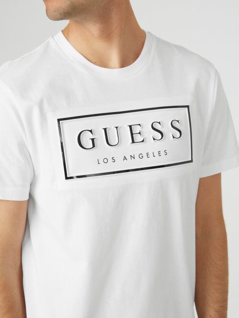 T-shirt Blanc Pur Avec Logo En Relief Guess Colt