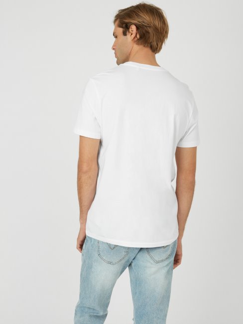 T-shirt Blanc Pur Avec Logo En Relief Guess Colt