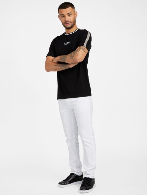 T-shirt à Col Ras Du Cou à Carreaux Manny Jet Black Guess