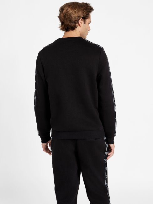 Pull Noir De Jais à Col Rond Et Logo Dover Guess