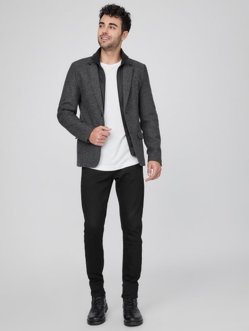 Blazer Incrusté De Nylon Wooley Guess Gris Anthracite