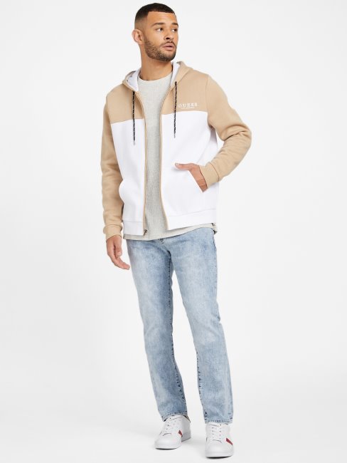 G118 Guess Sweat à Capuche Zippé Color Block Thorn