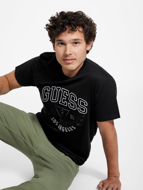 Tee Shirt Guess Eco Sammo Logo Jet Noir
