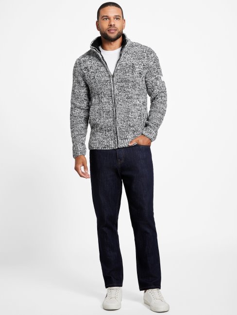 Pull Zippé En Laine Mélangée Guess Lane Blanc Pur