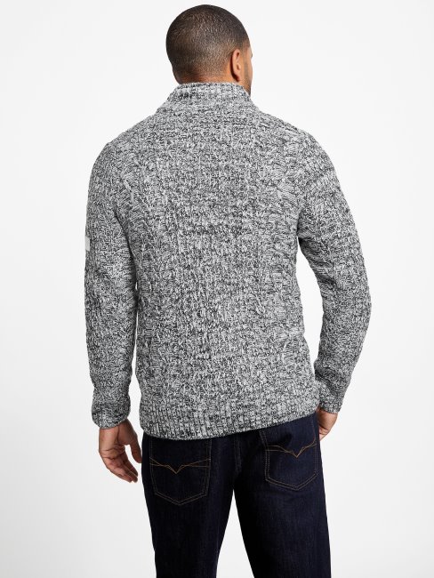 Pull Zippé En Laine Mélangée Guess Lane Blanc Pur