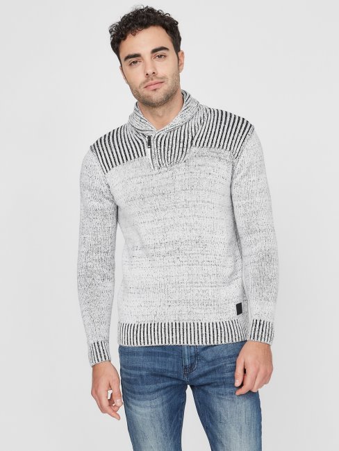 Pull Châle Caly Gris Clair Chiné Guess