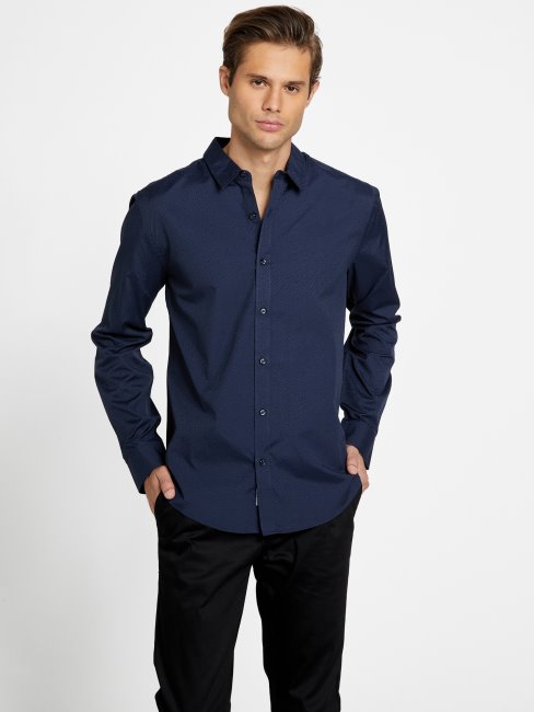 Chemise Texturée Greyjoy Bleu Noirci Guess