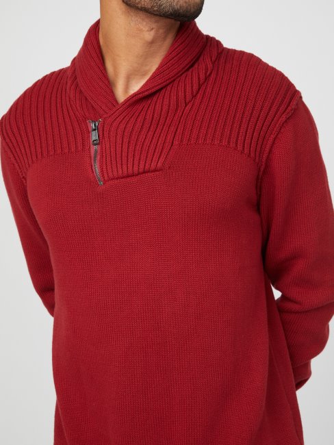 Pull Châle Caly Rouge Noir Guess