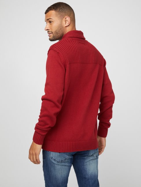 Pull Châle Caly Rouge Noir Guess