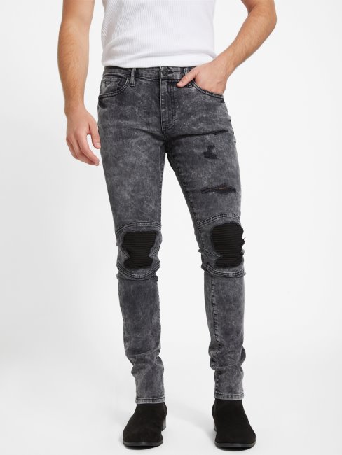 Jean Skinny Noir Destroy Guess Eco Samuel Moto