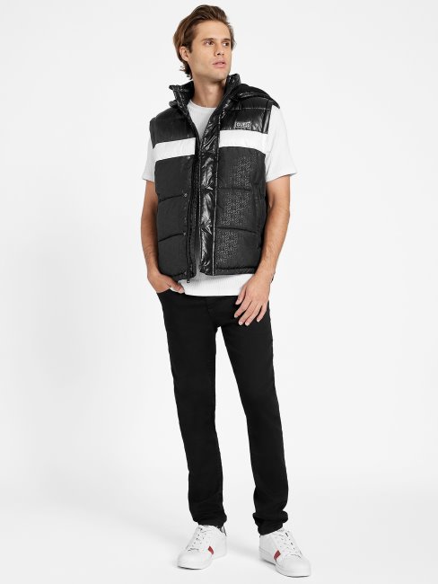 Guess Eco Yung Doudoune à Capuche Color-block Jet Black Multi